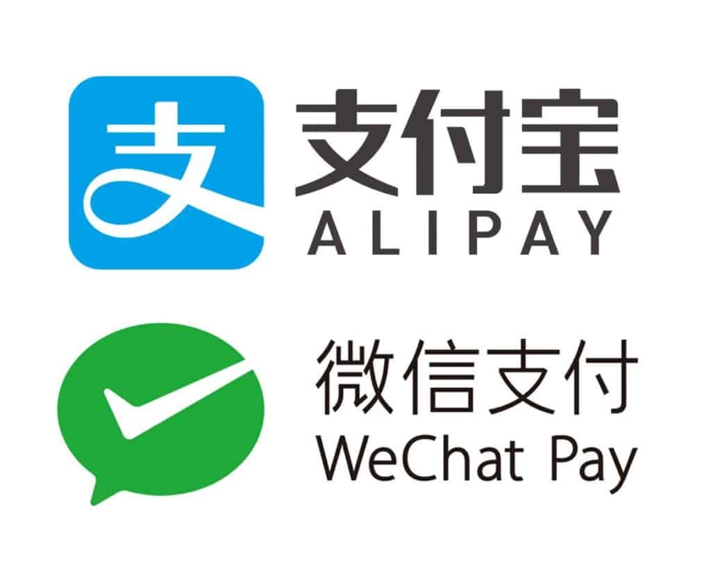 WeChat Pay and Alipay logos